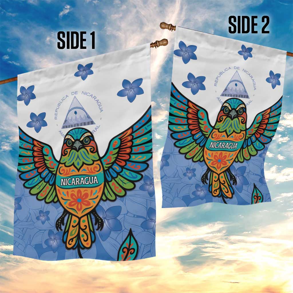 Nicaragua Garden Flag Guardabarranco Bird With Sacuanjoche
