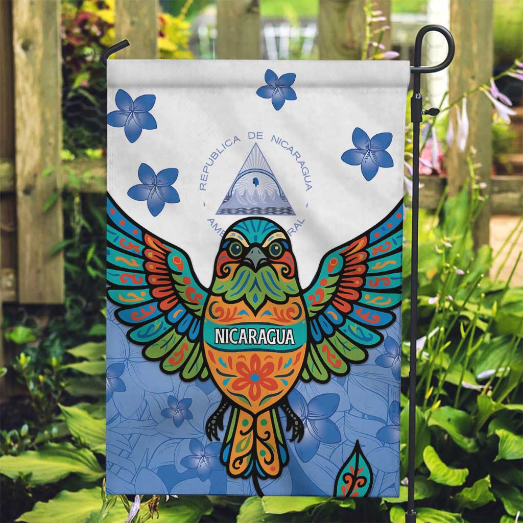 Nicaragua Garden Flag Guardabarranco Bird With Sacuanjoche