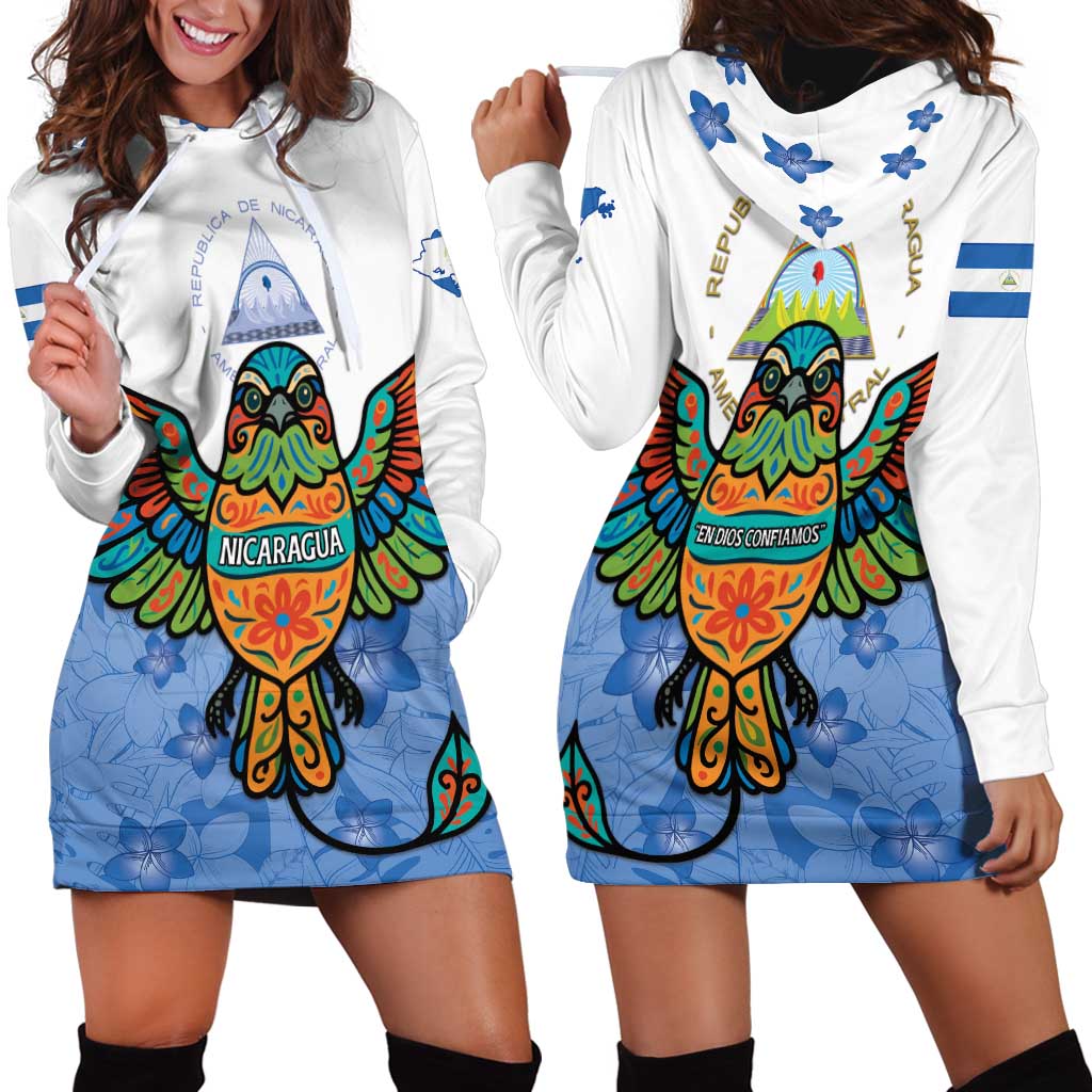 Nicaragua Hoodie Dress Guardabarranco Bird With Sacuanjoche
