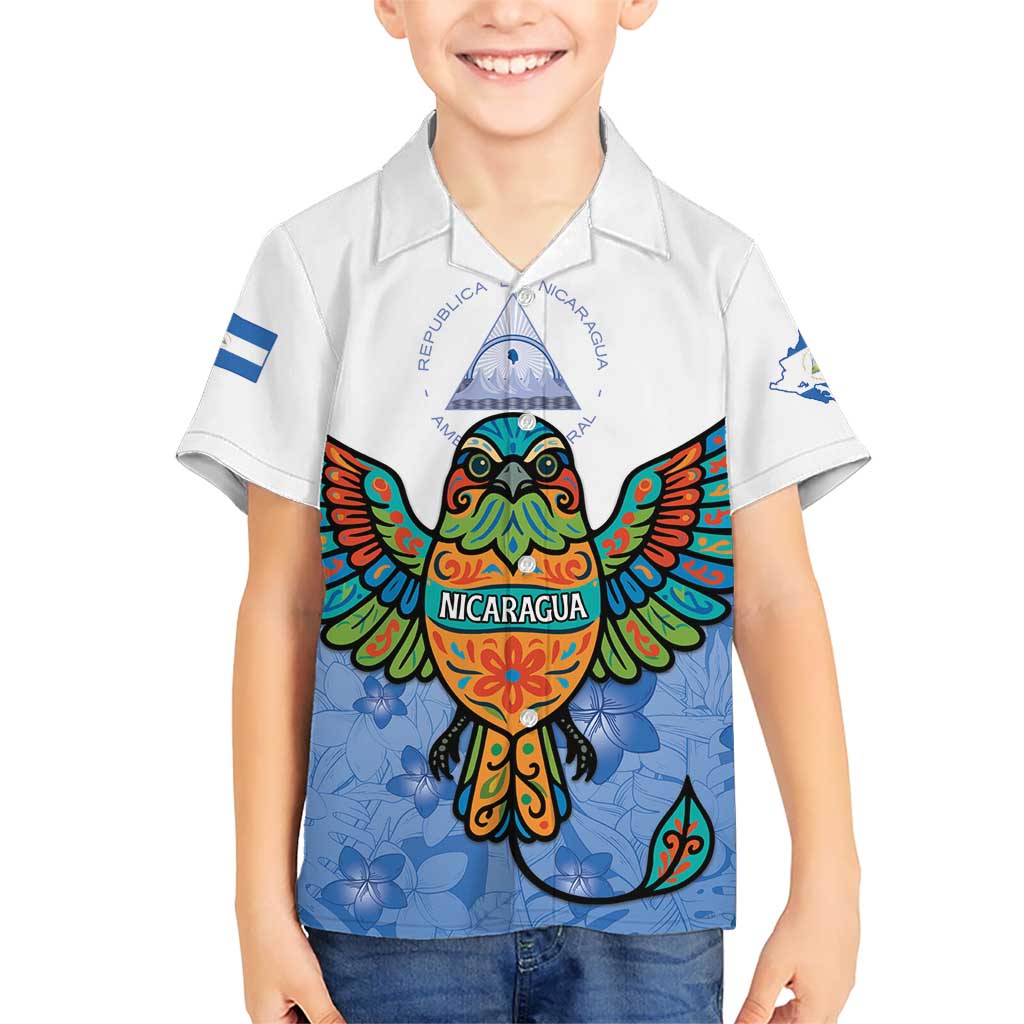 Nicaragua Kid Hawaiian Shirt Guardabarranco Bird With Sacuanjoche