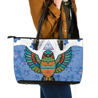 Nicaragua Leather Tote Bag Guardabarranco Bird With Sacuanjoche