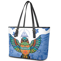 Nicaragua Leather Tote Bag Guardabarranco Bird With Sacuanjoche