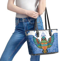 Nicaragua Leather Tote Bag Guardabarranco Bird With Sacuanjoche