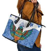 Nicaragua Leather Tote Bag Guardabarranco Bird With Sacuanjoche