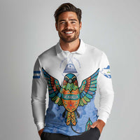 Nicaragua Long Sleeve Polo Shirt Guardabarranco Bird With Sacuanjoche