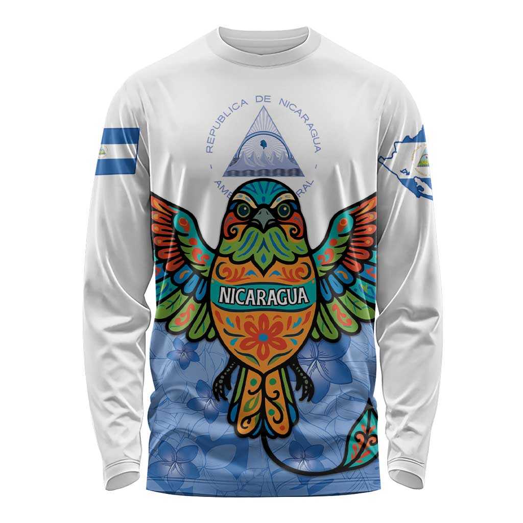 Nicaragua Long Sleeve Shirt Guardabarranco Bird With Sacuanjoche