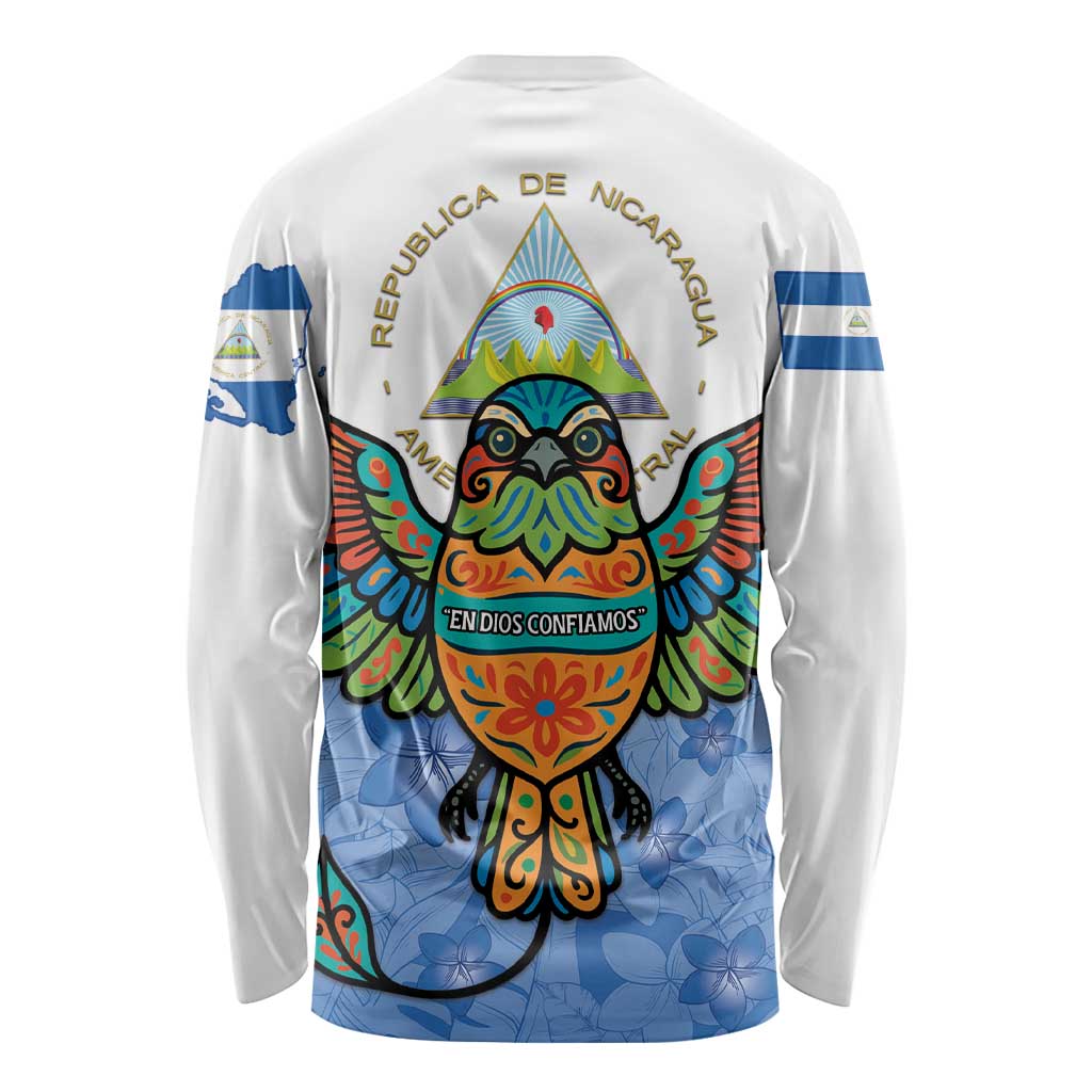 Nicaragua Long Sleeve Shirt Guardabarranco Bird With Sacuanjoche
