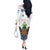 Nicaragua Off The Shoulder Long Sleeve Dress Guardabarranco Bird With Sacuanjoche