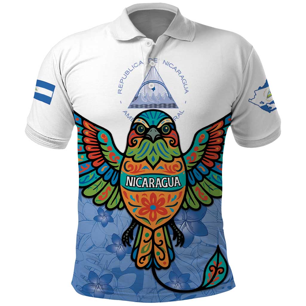 Nicaragua Polo Shirt Guardabarranco Bird With Sacuanjoche