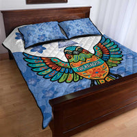 Nicaragua Quilt Bed Set Guardabarranco Bird With Sacuanjoche