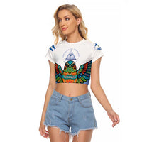 Nicaragua Raglan Cropped T Shirt Guardabarranco Bird With Sacuanjoche