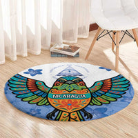 Nicaragua Round Carpet Guardabarranco Bird With Sacuanjoche
