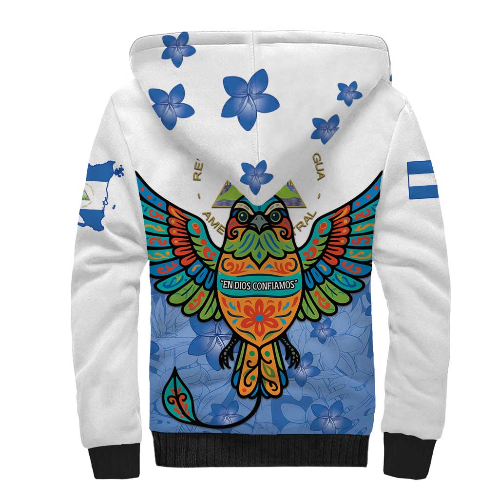 Nicaragua Sherpa Hoodie Guardabarranco Bird With Sacuanjoche