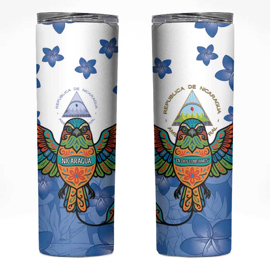 Nicaragua Skinny Tumbler Guardabarranco Bird With Sacuanjoche