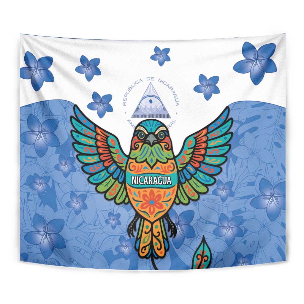 Nicaragua Tapestry Guardabarranco Bird With Sacuanjoche