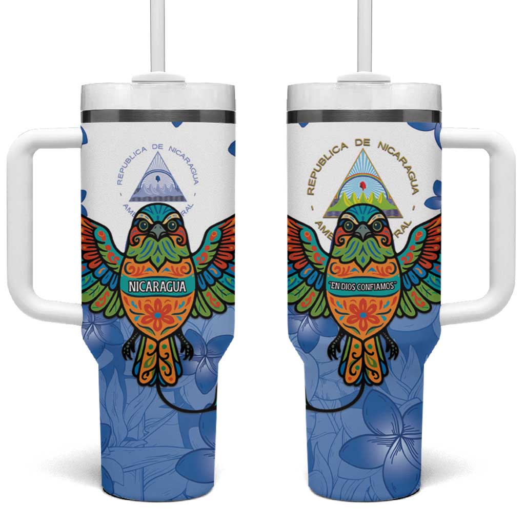 Nicaragua Tumbler With Handle Guardabarranco Bird With Sacuanjoche