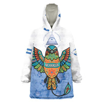Nicaragua Wearable Blanket Hoodie Guardabarranco Bird With Sacuanjoche