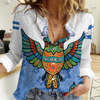 Nicaragua Women Casual Shirt Guardabarranco Bird With Sacuanjoche