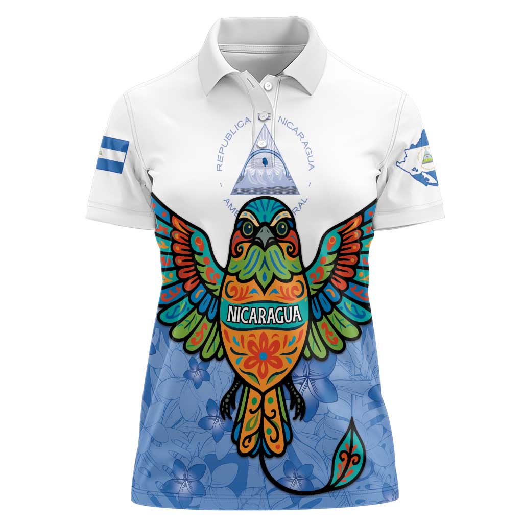 Nicaragua Women Polo Shirt Guardabarranco Bird With Sacuanjoche