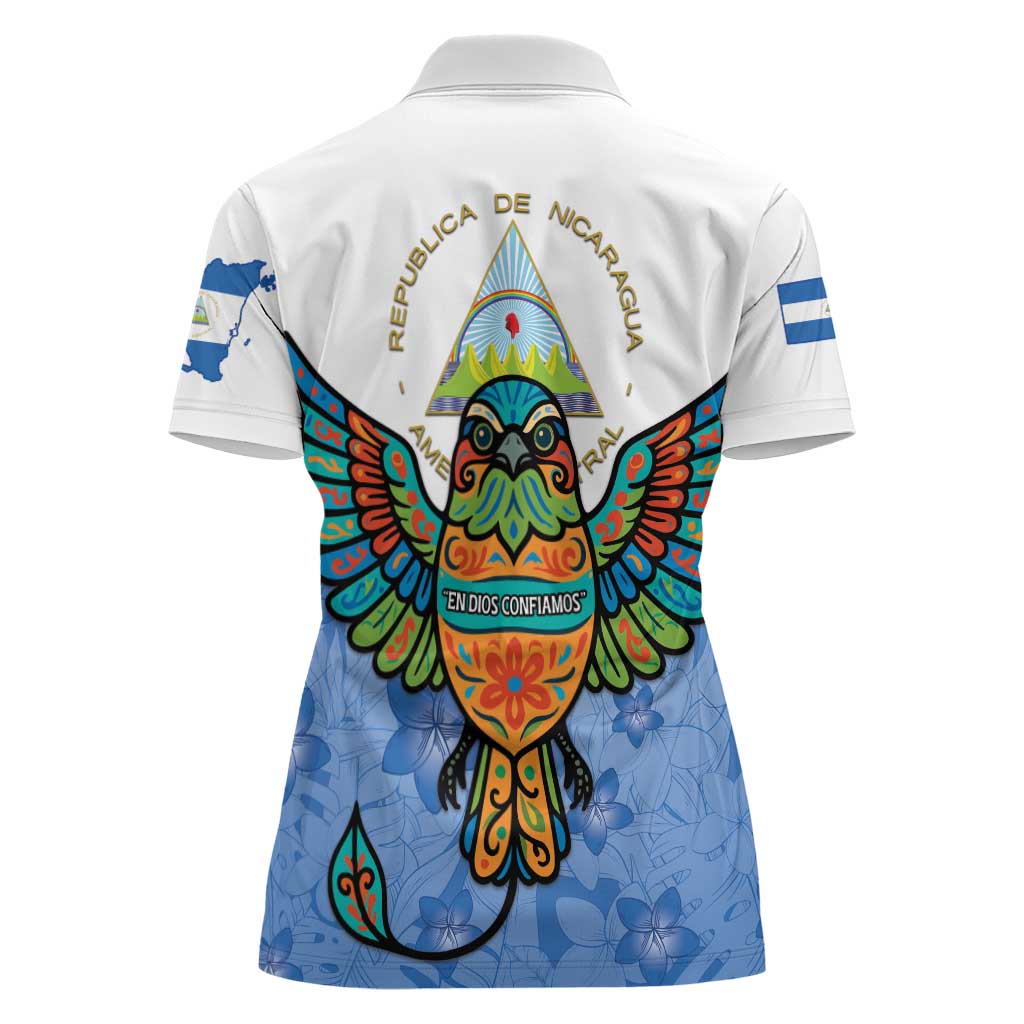 Nicaragua Women Polo Shirt Guardabarranco Bird With Sacuanjoche