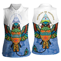 Nicaragua Women Sleeveless Polo Shirt Guardabarranco Bird With Sacuanjoche