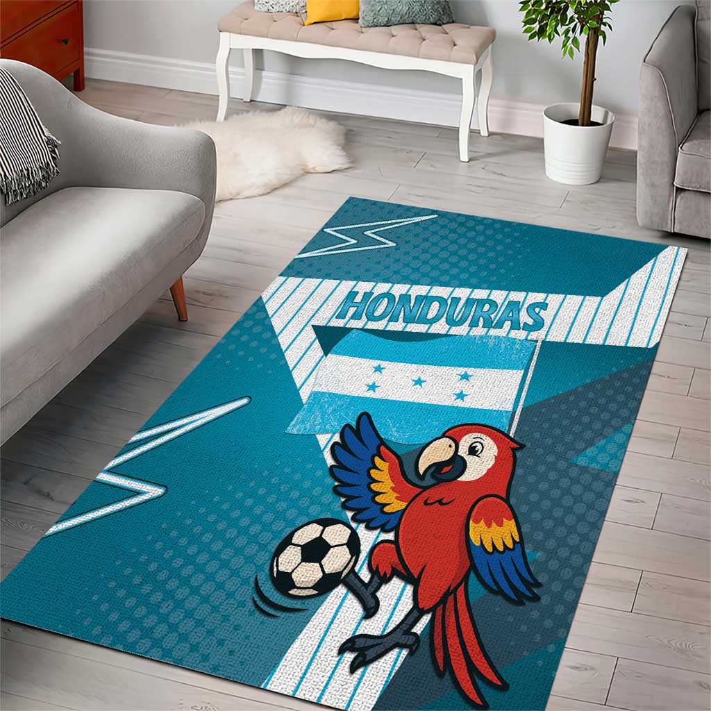 Honduras Football Area Rug Scarlet Macaw Mascot