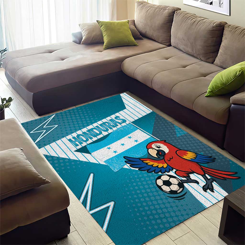 Honduras Football Area Rug Scarlet Macaw Mascot