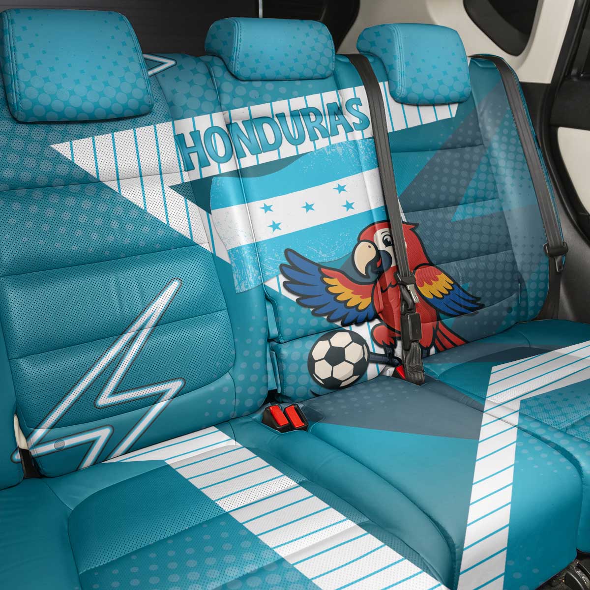 Honduras Football Back Car Seat Cover Scarlet Macaw Mascot