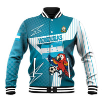 Personalized Honduras Football Baseball Jacket Scarlet Macaw Mascot