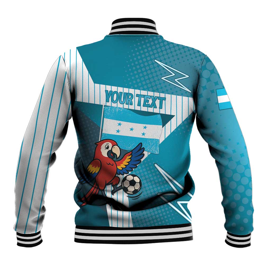 Personalized Honduras Football Baseball Jacket Scarlet Macaw Mascot