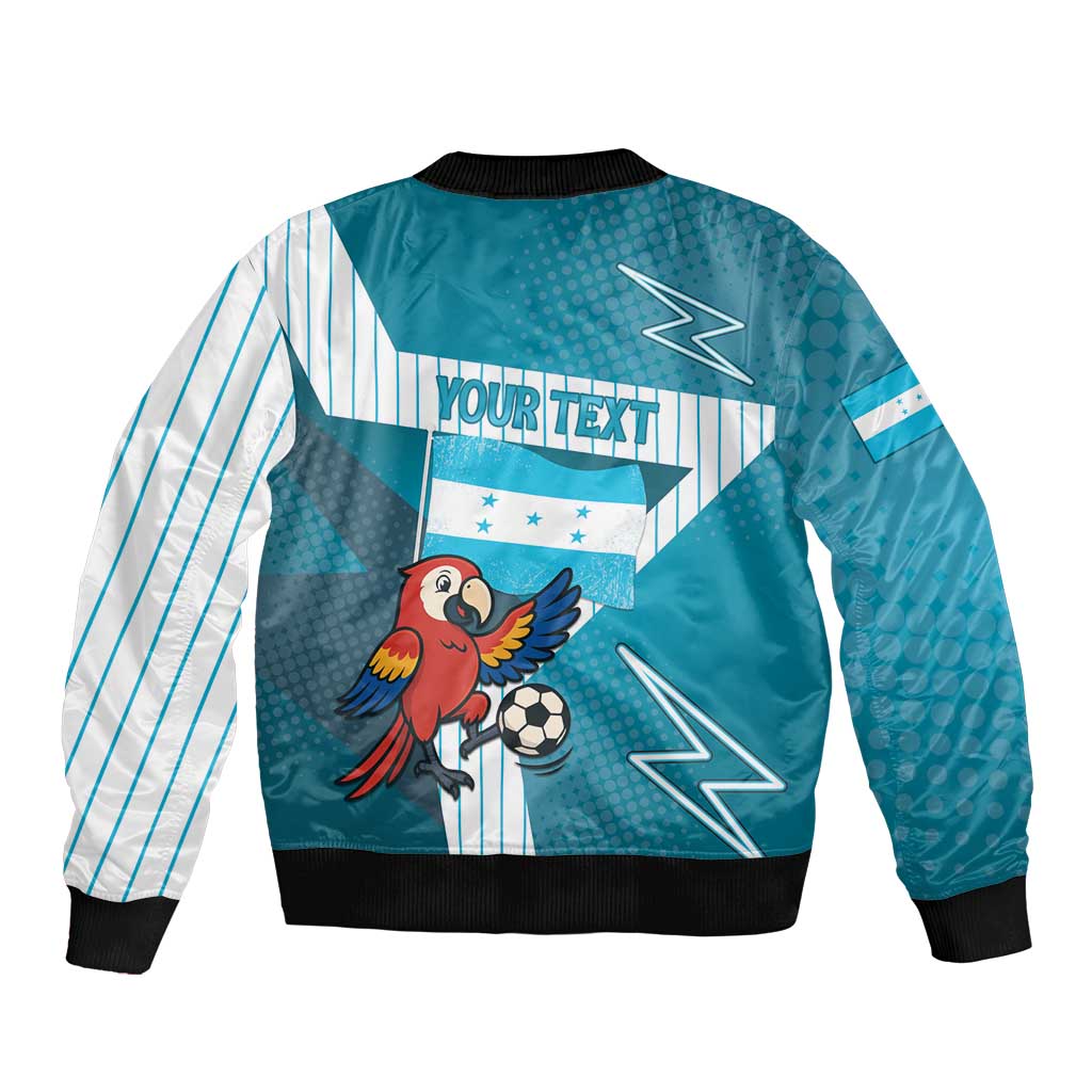 Personalized Honduras Football Bomber Jacket Scarlet Macaw Mascot