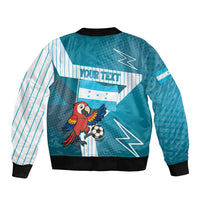Personalized Honduras Football Bomber Jacket Scarlet Macaw Mascot
