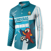Personalized Honduras Football Button Sweatshirt Scarlet Macaw Mascot