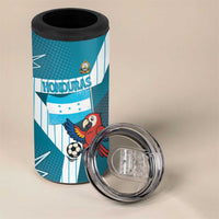Personalized Honduras Football 4 in 1 Can Cooler Tumbler Scarlet Macaw Mascot