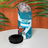 Personalized Honduras Football 4 in 1 Can Cooler Tumbler Scarlet Macaw Mascot