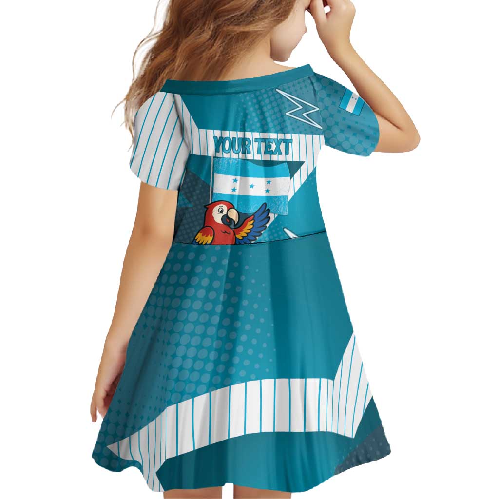 Personalized Honduras Football Family Matching Long Sleeve Bodycon Dress and Hawaiian Shirt Scarlet Macaw Mascot