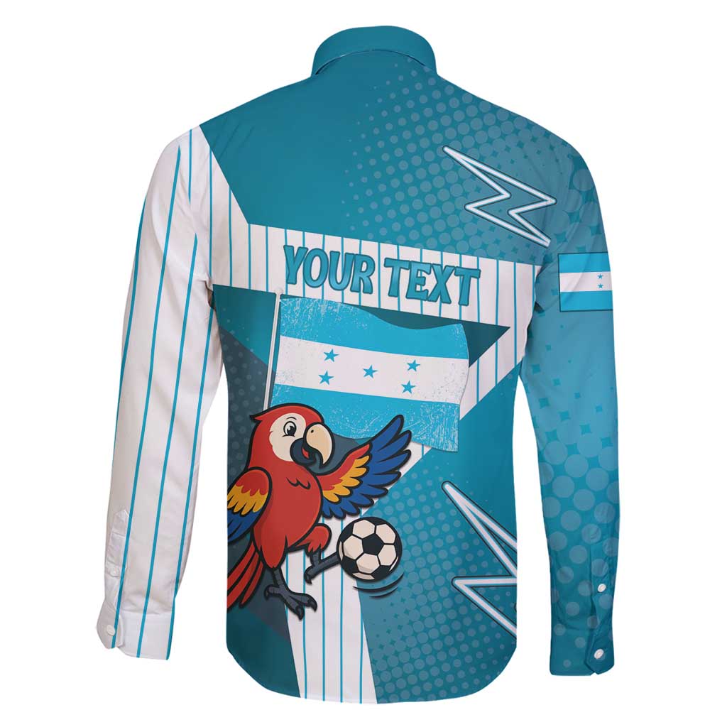 Personalized Honduras Football Family Matching Long Sleeve Bodycon Dress and Hawaiian Shirt Scarlet Macaw Mascot