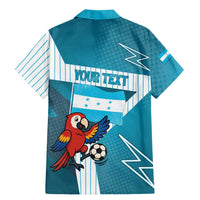 Personalized Honduras Football Family Matching Mermaid Dress and Hawaiian Shirt Scarlet Macaw Mascot