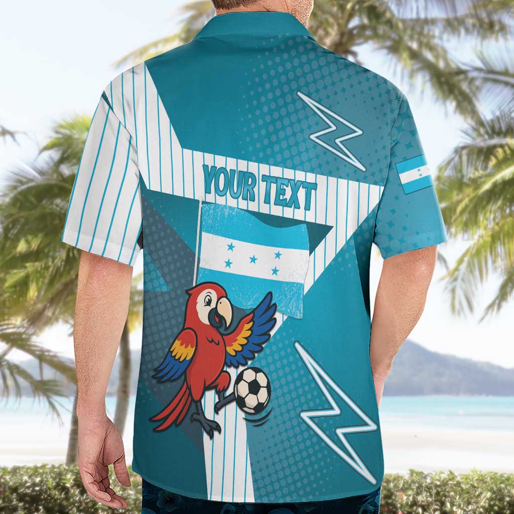 Personalized Honduras Football Hawaiian Shirt Scarlet Macaw Mascot