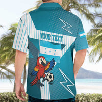 Personalized Honduras Football Hawaiian Shirt Scarlet Macaw Mascot
