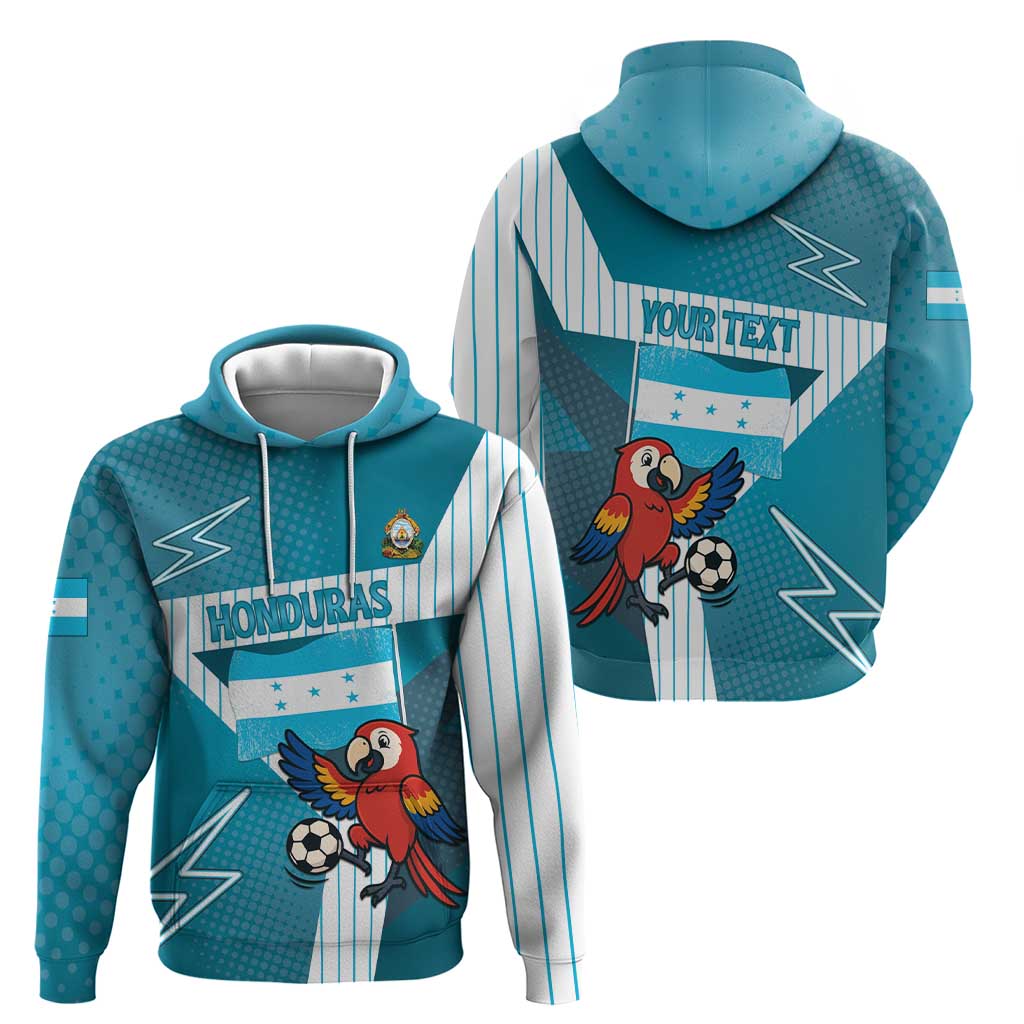 Personalized Honduras Football Hoodie Scarlet Macaw Mascot