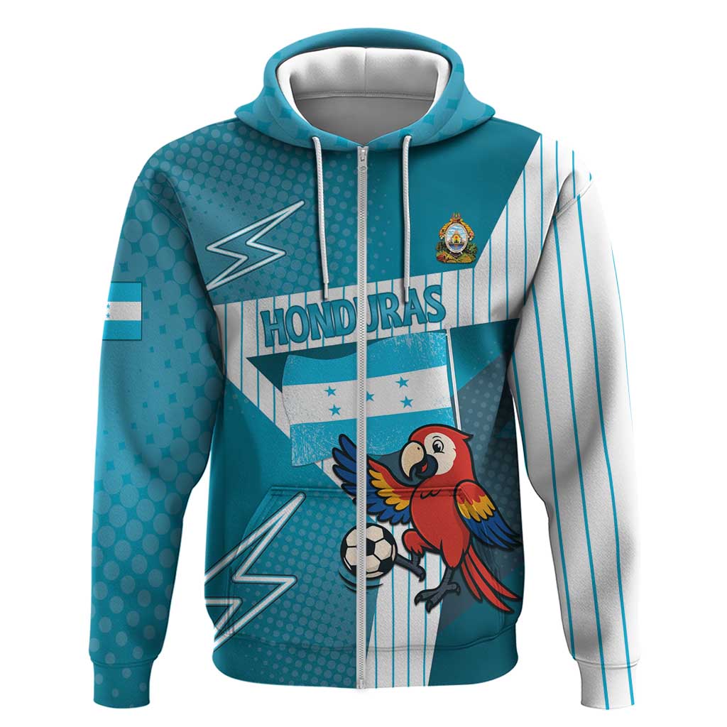 Personalized Honduras Football Hoodie Scarlet Macaw Mascot