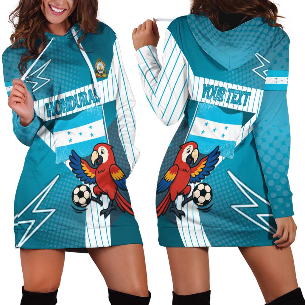 Personalized Honduras Football Hoodie Dress Scarlet Macaw Mascot