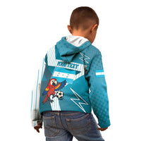 Personalized Honduras Football Kid Hoodie Scarlet Macaw Mascot