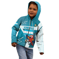 Personalized Honduras Football Kid Hoodie Scarlet Macaw Mascot