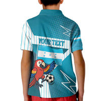 Personalized Honduras Football Kid Polo Shirt Scarlet Macaw Mascot