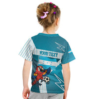 Personalized Honduras Football Kid T Shirt Scarlet Macaw Mascot