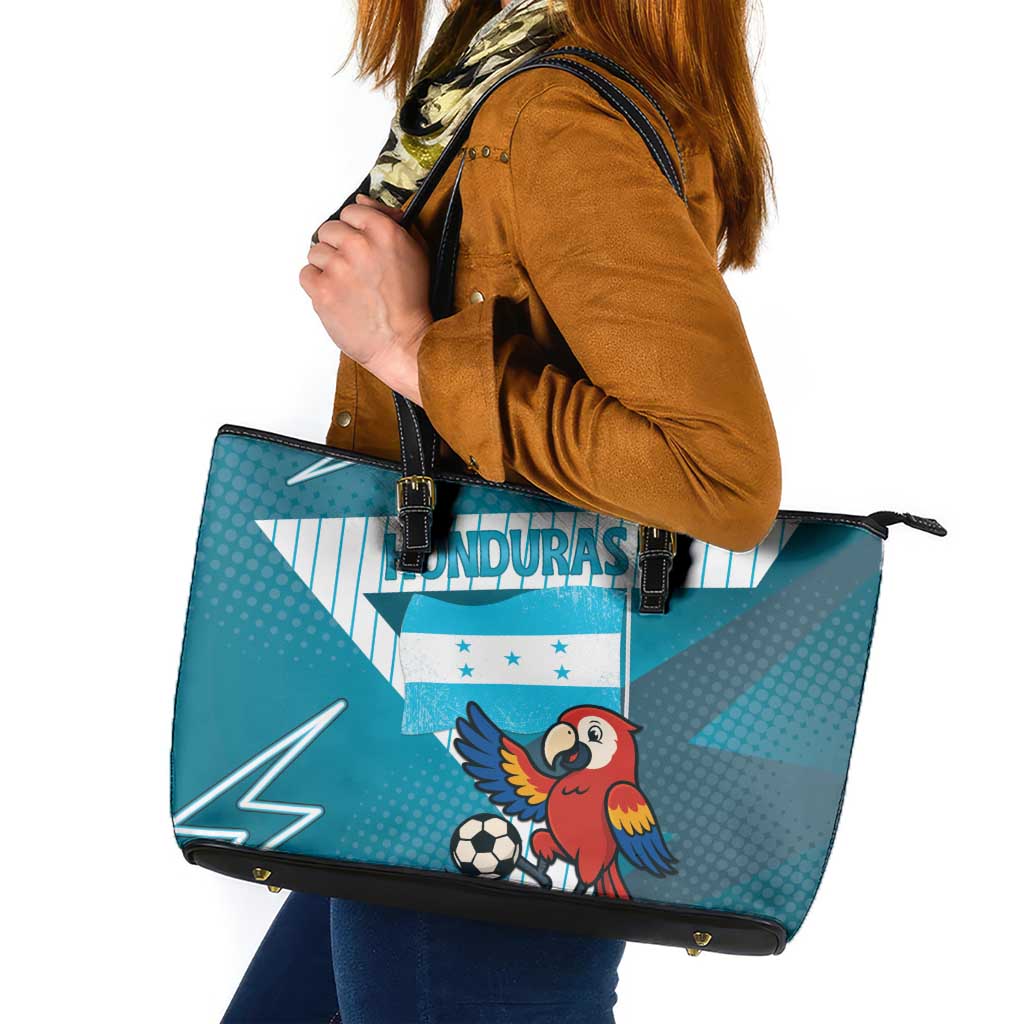 Honduras Football Leather Tote Bag Scarlet Macaw Mascot