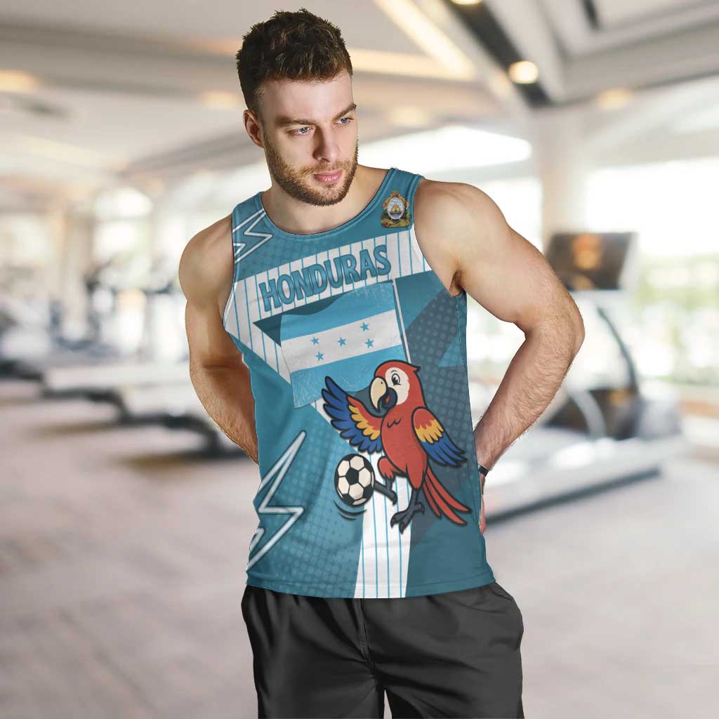 Personalized Honduras Football Men Tank Top Scarlet Macaw Mascot