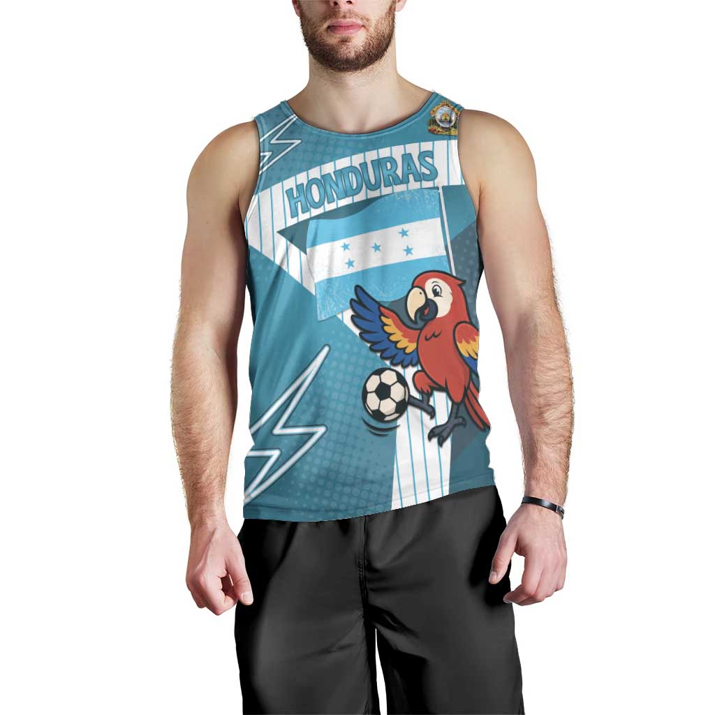 Personalized Honduras Football Men Tank Top Scarlet Macaw Mascot